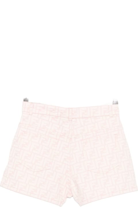 Homeware Fendi Fendi Kids Junior Shorts In Pink Cotton Denim.