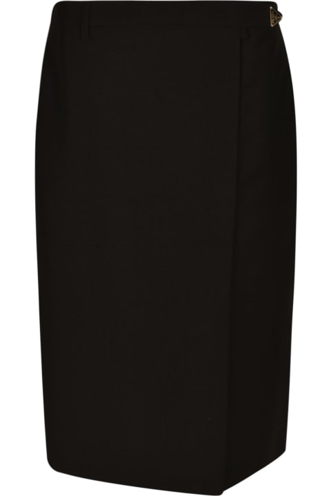 Prada Clothing for Women Prada Metal Logo Plaque Plain Skirt