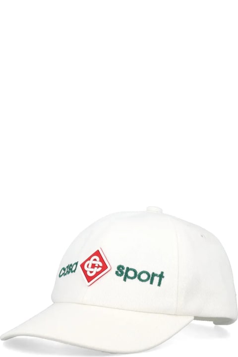 Casablanca Hats for Women Casablanca White Baseball Hat With Front Logo