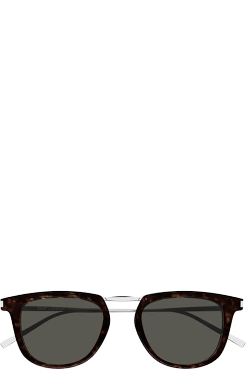 Saint Laurent Eyewear Eyewear for Men Saint Laurent Eyewear Saint Laurent Sl 753 Linea Corner Angle 002 Havana Silver Grey Sunglasses