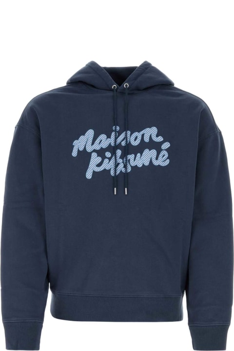 Maison Kitsuné Fleeces & Tracksuits for Men Maison Kitsuné Navy Blue Cotton Sweatshirt