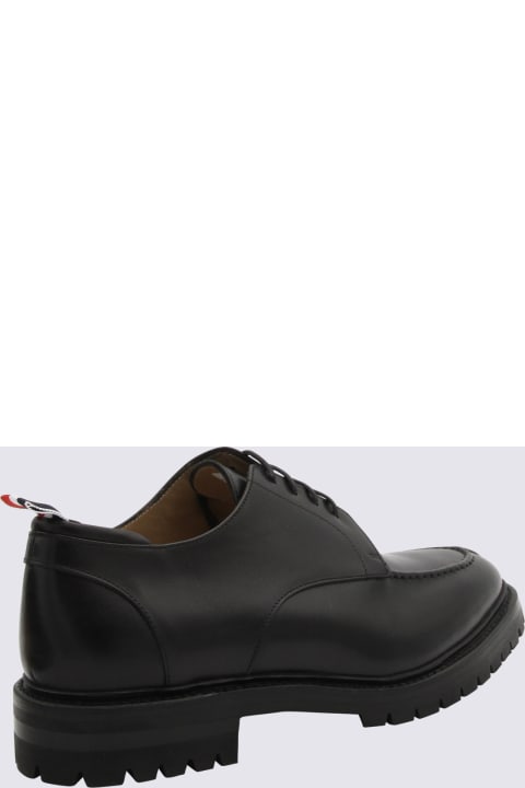 メンズ Thom Browneのローファー＆デッキシューズ Thom Browne Black Leather Lace Up Shoes