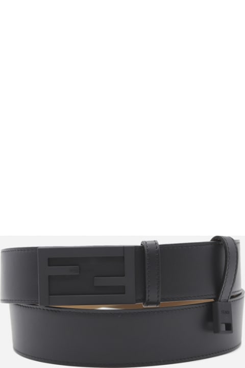 Fendi Accessories for Men Fendi Leather Belt With Ff Baguette Buckle