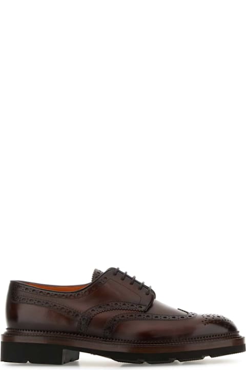Santoni for Kids Santoni Brown Leather Emil Lace-up Shoes