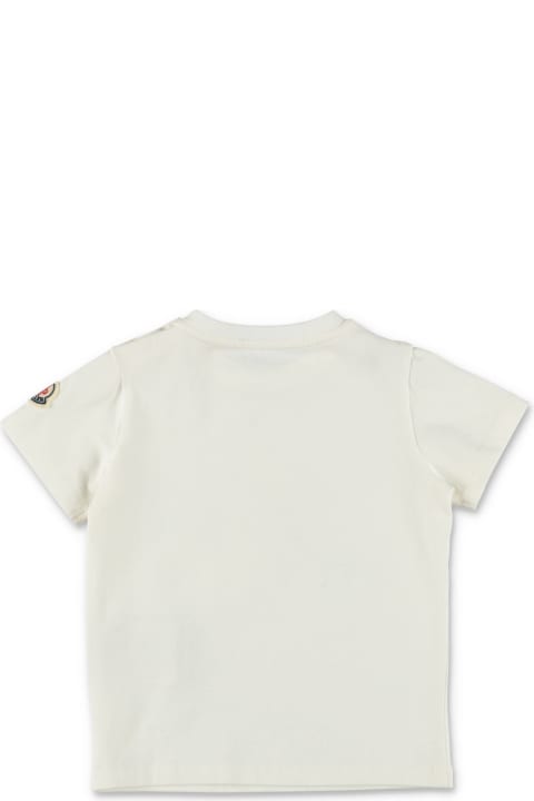 Topwear for Baby Girls Moncler Moncler T-shirt Bianca In Jersey Di Cotone Baby Girl