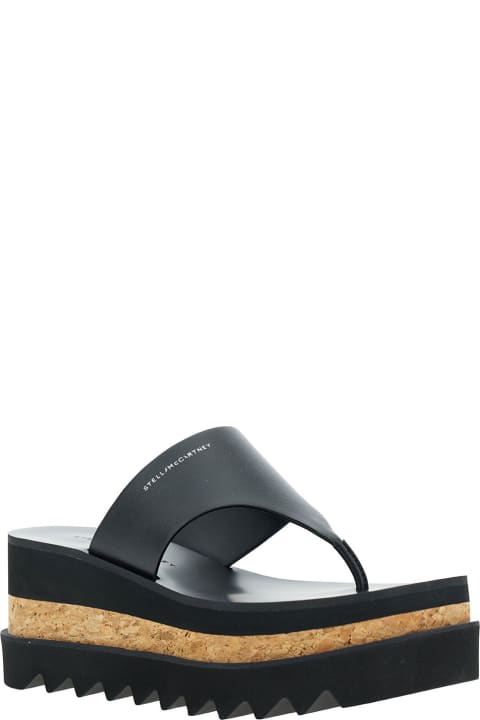 Sandals for Women Stella McCartney Black Thong Sandals With Sneak-elyse Platform In Eco Leather Woman