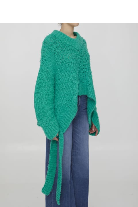 The Attico Sweaters for Women The Attico Asymmetric Green Jumper