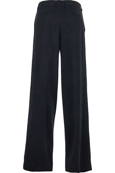 PT Torino for Men PT Torino 'francoise' Black Pants With Belt Loops In Cotton Blend Woman
