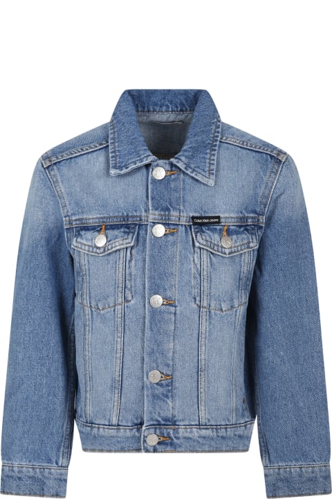 Calvin Klein Coats & Jackets for Boys Calvin Klein Blue Jacket For Boy With Logo