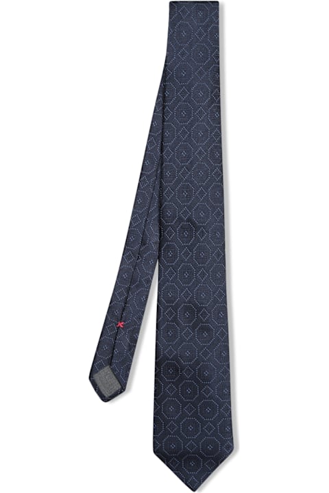 Brunello Cucinelli for Men Brunello Cucinelli Blue Geometric Tie