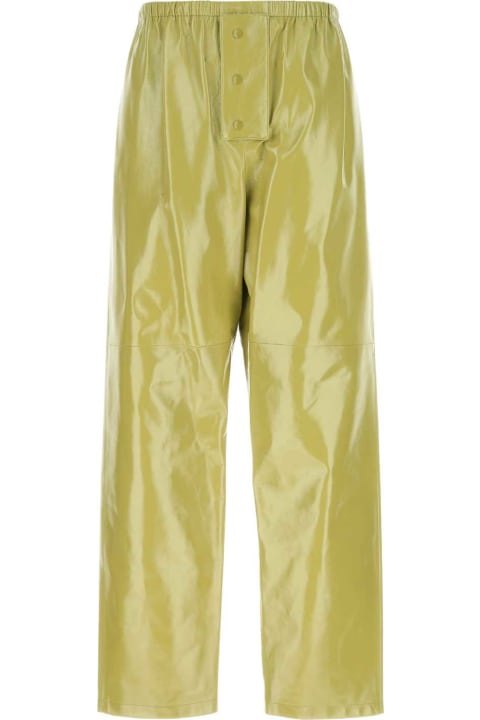 Sale for Men Prada Pistachio Green Nappa Leather Pant
