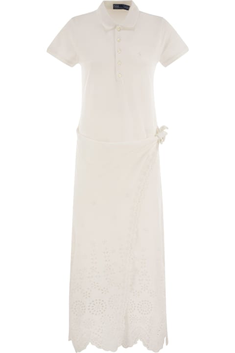 Polo Ralph Lauren Dresses for Women Polo Ralph Lauren Openwork Pique Polo Shirt Dress