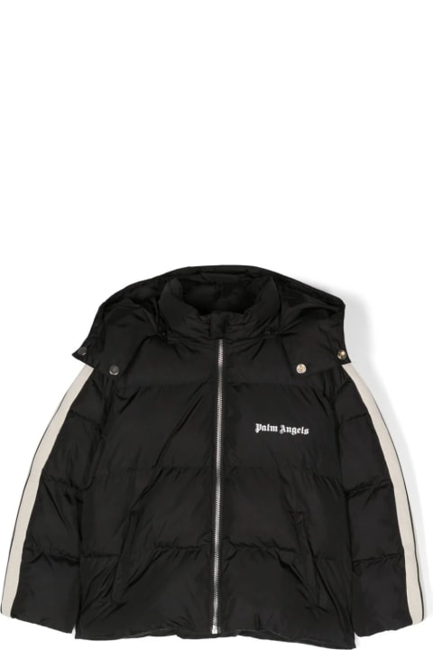 Coats & Jackets for Boys Palm Angels Black Puffer Jacket With Logo