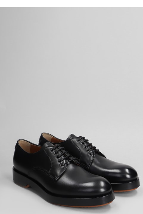 آخر صيحات الموضة من القسم الرجالي Zegna Lace Up Shoes In Black Leather