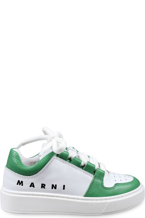 Marni أحذية لـ أولاد Marni White Sneakers For Kids With Logo