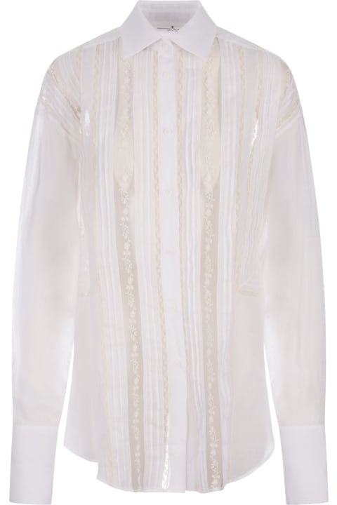 Ermanno Scervino for Women Ermanno Scervino White Ramie Shirt With Valenciennes Lace