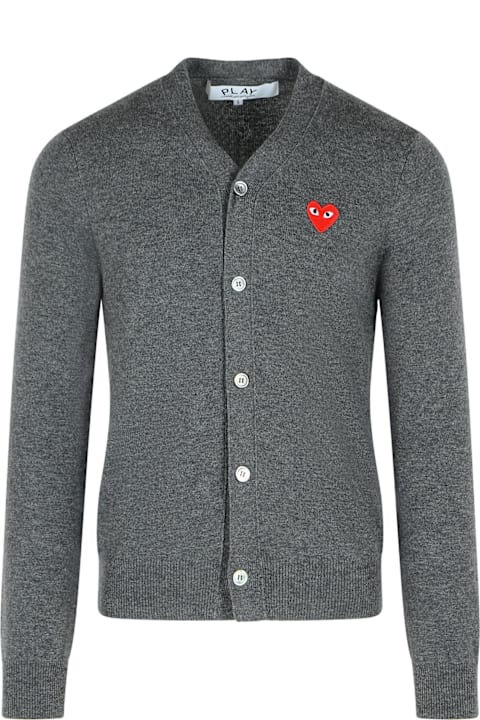 Comme des Garçons Play for Men Comme des Garçons Play Grey Wool Cardigan