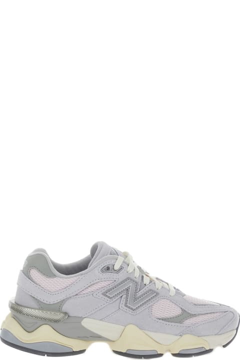 Shoes for Women New Balance '9060' Grey Sneakers With Logo In Leather Woman