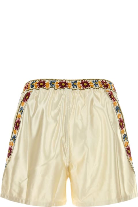 Bode for Kids Bode Ivory Satin Candyfloss Bermuda Shorts