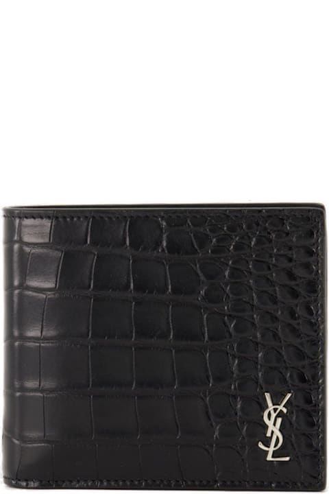 メンズ Saint Laurentの財布 Saint Laurent Cassandre Logo Plaque Wallet