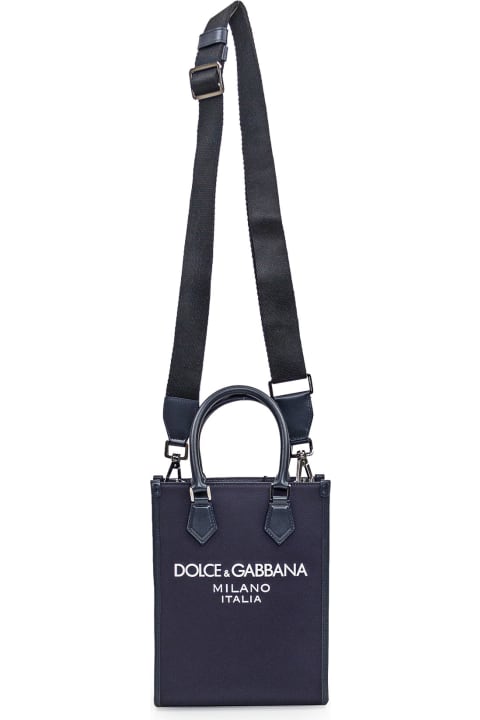 Totes for Men Dolce & Gabbana Small Nylon Tote Bag With Logo