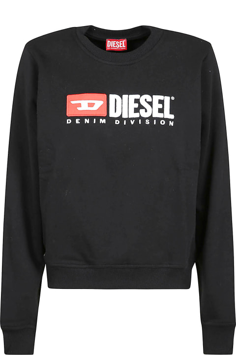 Diesel Women Diesel Chest Logo Rib Trim Sweatshirt