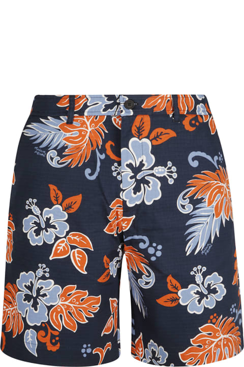 Homeware Maison Kitsuné Logo Patched Floral Print Board Shorts