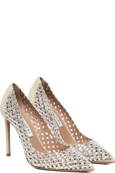 Aquazzura Shoes for Women Aquazzura Suede Pumps With Crystals