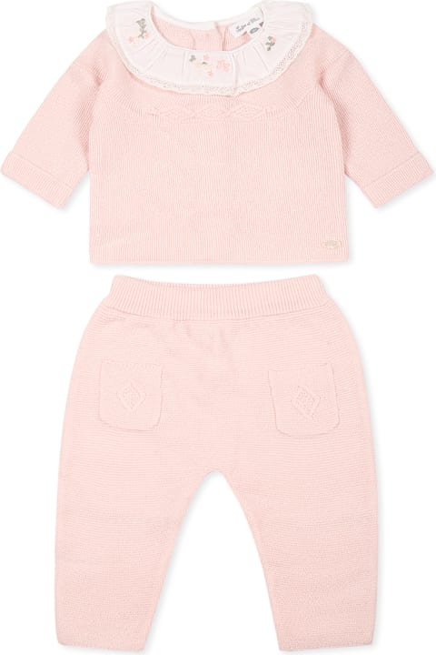 Tartine et Chocolat for Kids Tartine et Chocolat Pink Birth Suit For Baby Girl With Logo