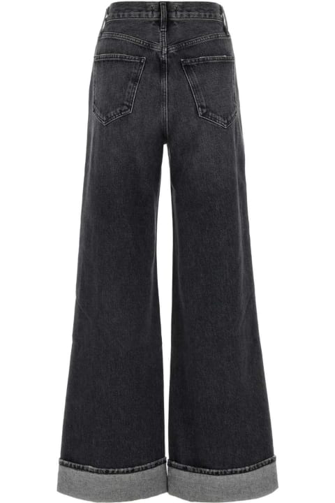 AGOLDE Clothing for Women AGOLDE Dark Grey Denim Dame Wide-leg Jeans