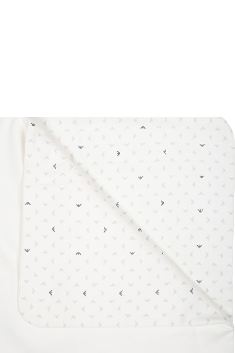 ベビーガールズ Emporio Armaniのアクセサリー＆ギフト Emporio Armani White Blanket For Baby Boy With Logo