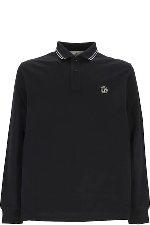 Stone Island Shirts for Men Stone Island Compass Patch Long-sleeved Polo Shirt