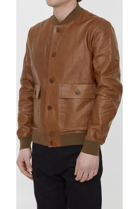 Salvatore Santoro Coats & Jackets for Men Salvatore Santoro Leather Bomber Jacket