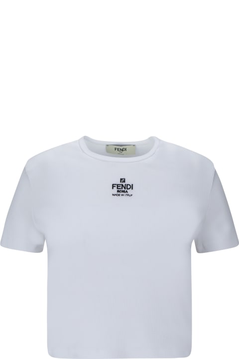 ウィメンズ Fendiのウェア Fendi Logo Cotton T-shirt
