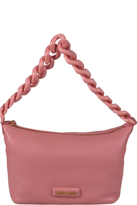 Miu Miu Sale for Women Miu Miu Chain Strap Logo Embossed Shoulder Bag