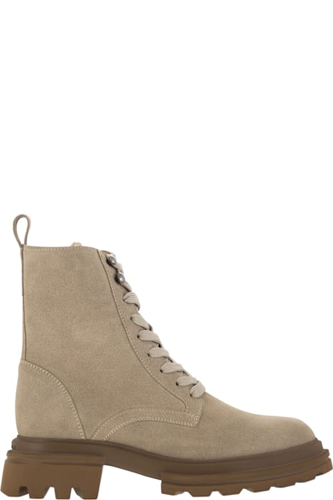 Hogan Boots for Women Hogan H674 - Suede Lace-up Boot