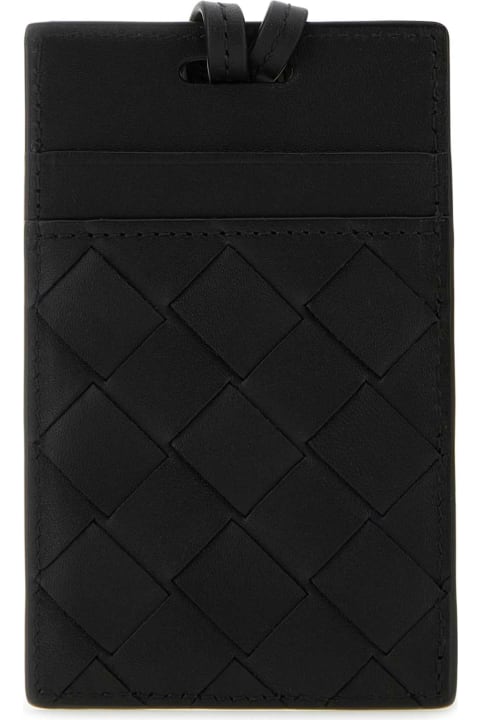 メンズ アクセサリー Bottega Veneta Black Leather Card Holder
