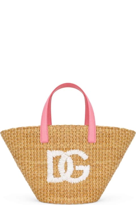 Dolce & Gabbana Accessories & Gifts for Baby Girls Dolce & Gabbana Straw Bag With Logo