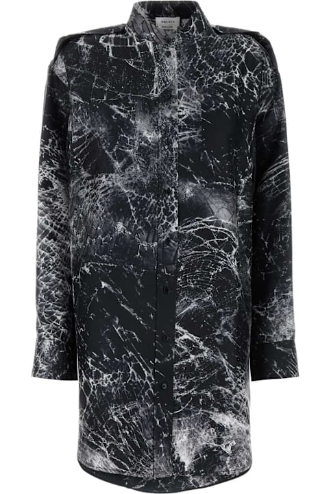 Alexander McQueen for Women Alexander McQueen Printed Silk Shirt Dress