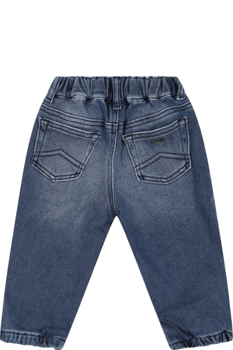 Bottoms for Baby Girls Emporio Armani Blue Jeans For Baby Boy With Eaglet