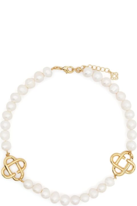 Casablanca Jewelry for Women Casablanca Chunky Pearl Logo Necklace
