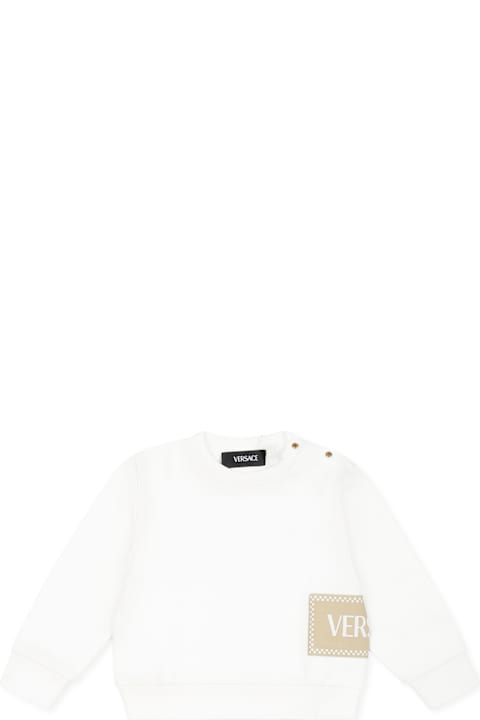 أدوات منزلية Versace White Sweatshirt For Babykids With Logo