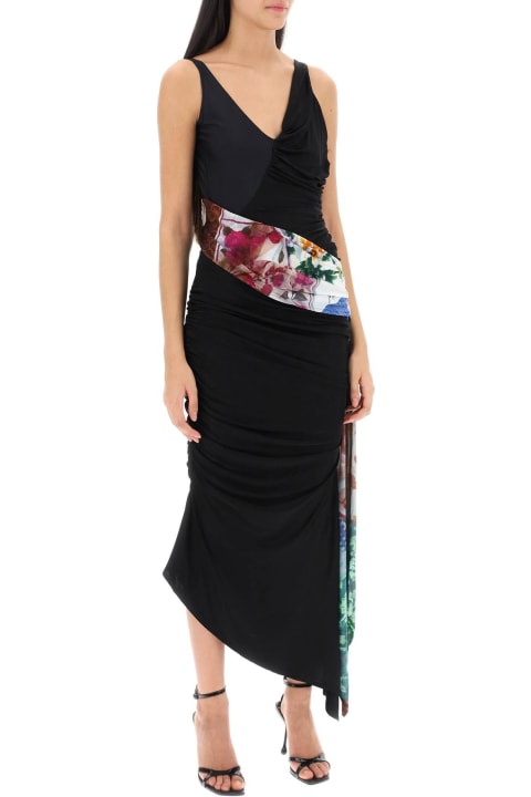 Fashion for Women Marine Serre Dress In Draped Jersey With Contrasting Sash