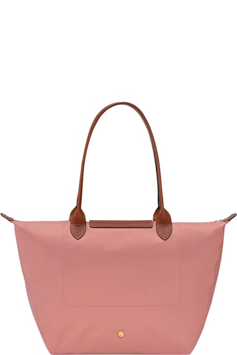Homeware Longchamp 'le Pliage Original' Pink Tote Bag With Embossed Logo In Canvas Woman