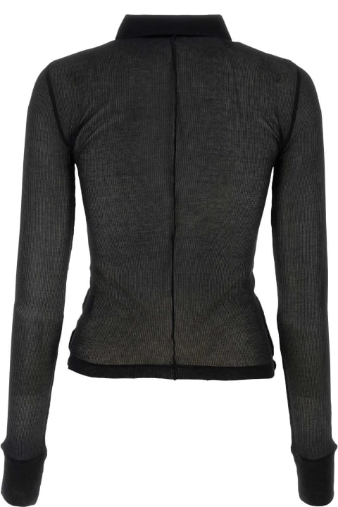 Helmut Lang Sweaters for Women Helmut Lang Black Cotton Blend Cardigan