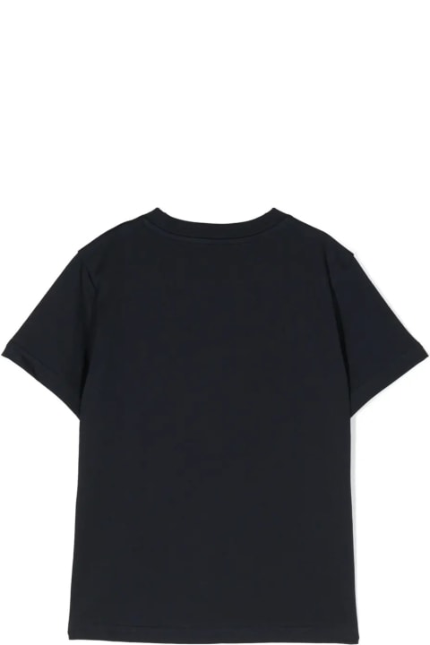 Moncler for Kids Moncler Blue T-shirt With Logo Patch