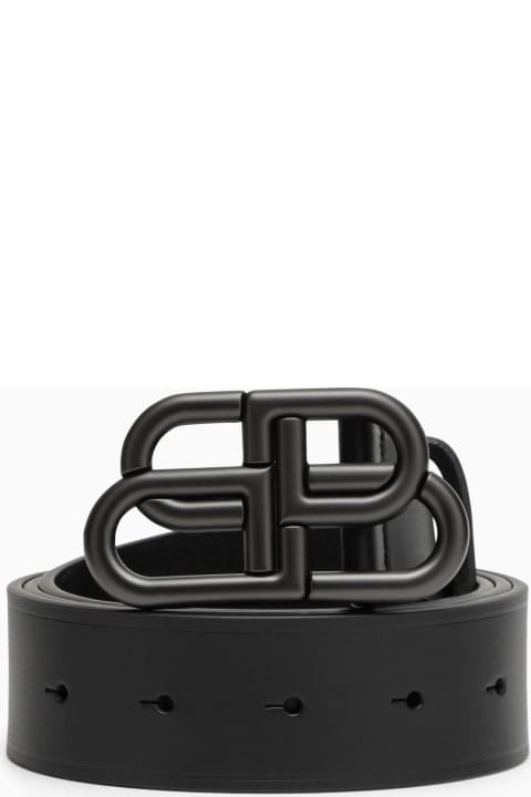 Balenciaga Accessories for Men Balenciaga Black Leather Bb Belt