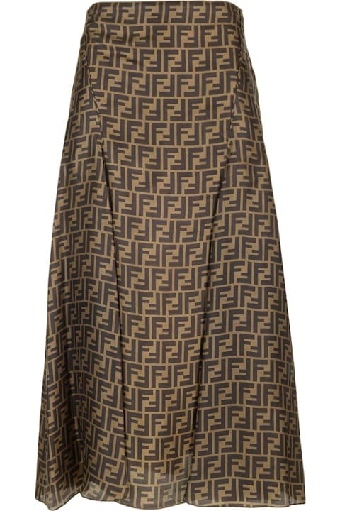 Fendi Skirts for Women Fendi Brown Ff Twill Skirt