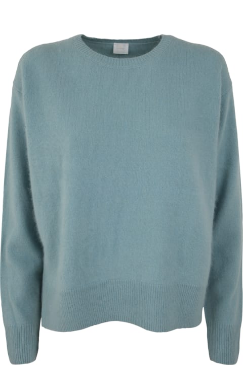 Crew Neck Sweater With Side Slits