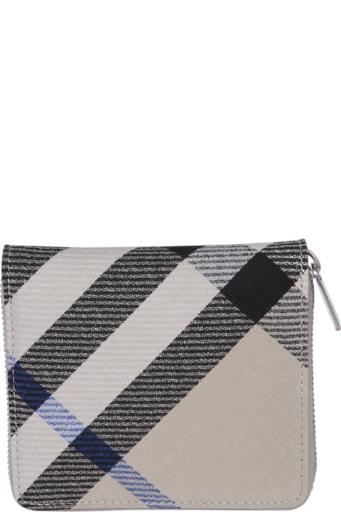 Accessories for Women Burberry Ivory Check Zip Wallet